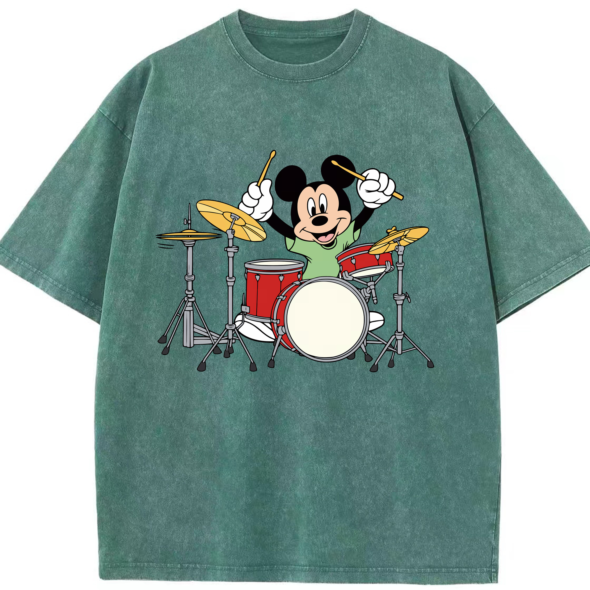 （画像用） ミッキーマウス Mickey Mouse 綿100% ヴィンテージ風 半袖Tシャツ（フロントプリント）